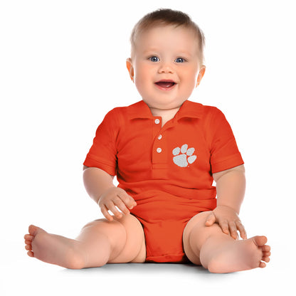 Little King NCAA Short Sleeve Polo Bodysuit Romper - Newborn and Infant Sizes