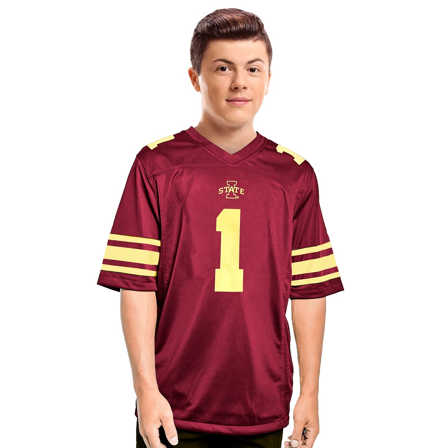 Little King NCAA -Touchdown Pass-Youth Teen Boys Team Football Jersey-Iowa State Cyclones-Cardinal #1-Youth XL