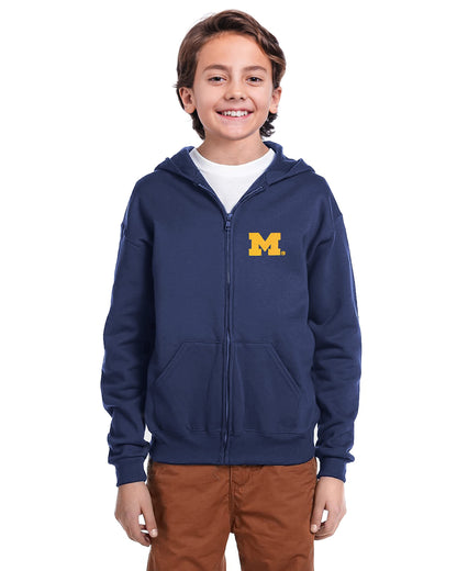 Little King NCAA Youth Boys Teen Full Zip Cotton Fleece Hoodie Sweatshirt With Embroidered Team Logo