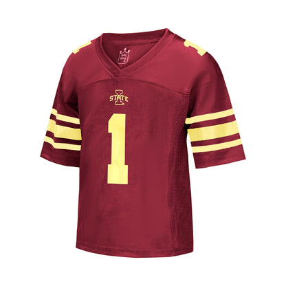 Little King NCAA -Touchdown Pass-Youth Teen Boys Team Football Jersey-Iowa State Cyclones-Cardinal #1-Youth XL