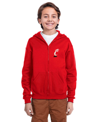 Little King NCAA Youth Boys Teen Full Zip Cotton Fleece Hoodie Sweatshirt With Embroidered Team Logo