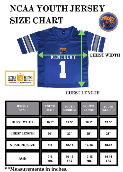 Little King NCAA Touchdown Pass Youth Teen Boys Team Football Jersey