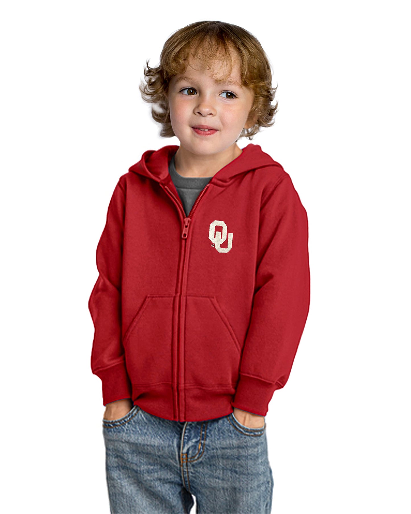 Little King NCAA Boys/Girls Toddler Full Zip Fleece Hoodie Sweatshirt with Embroidered Team Logo