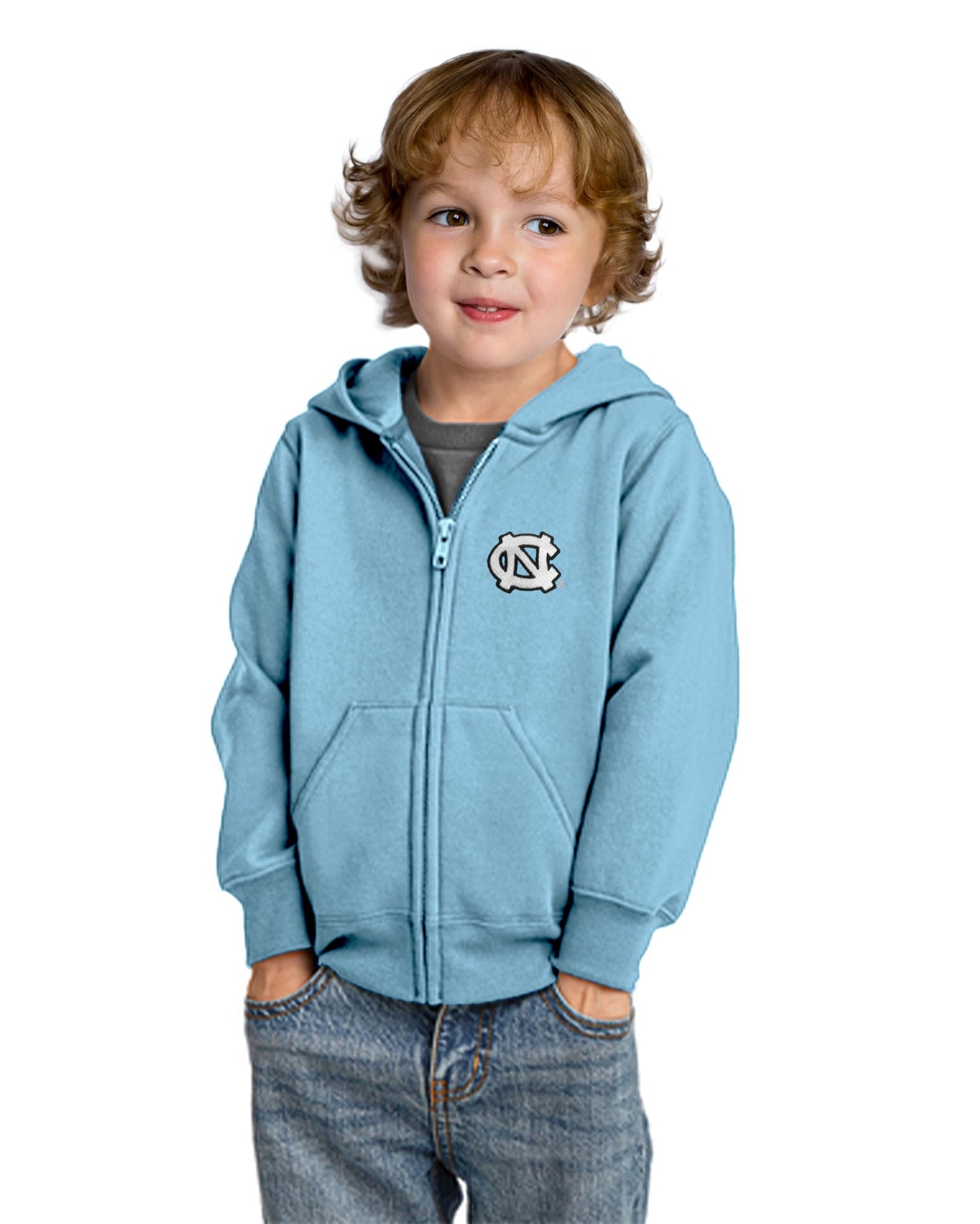 Little King NCAA Boys/Girls Toddler Full Zip Fleece Hoodie Sweatshirt with Embroidered Team Logo