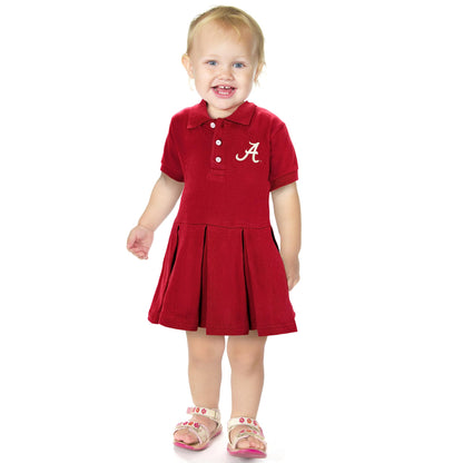 Little King NCAA Short Sleeve Infant and Toddler Girls Polo Dress-100% Cotton-Newborn and Infant