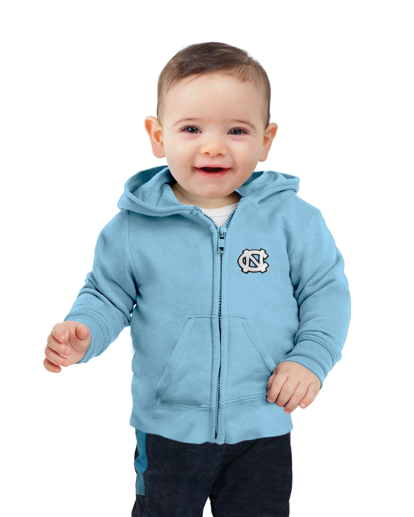 Little King NCAA Boys/Girls Infant Full Zip Cotton Fleece Hoodie Sweatshirt with Embroidered Team Logo