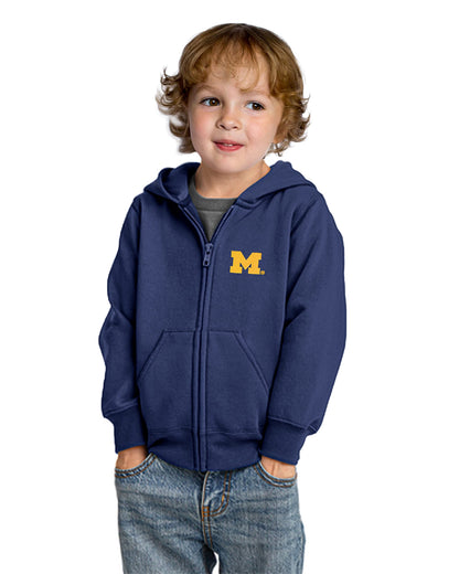 Little King NCAA Boys/Girls Toddler Full Zip Fleece Hoodie Sweatshirt with Embroidered Team Logo