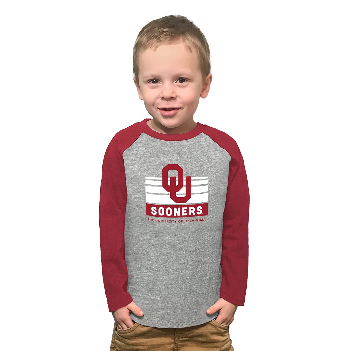 Little King NCAA Toddler Long Sleeve Raglan T Shirt-Team Logo-Team Colors