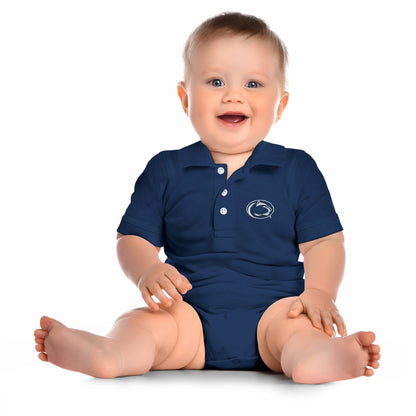 Little King NCAA Short Sleeve Polo Bodysuit Romper - Newborn and Infant Sizes