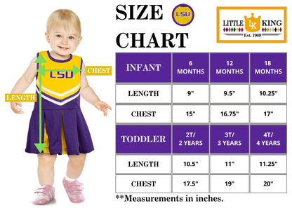 Little King NCAA Infant/Toddler Girls One Piece Team Cheer Jumper Dress