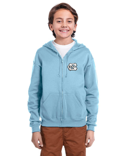 Little King NCAA Youth Boys Teen Full Zip Cotton Fleece Hoodie Sweatshirt With Embroidered Team Logo