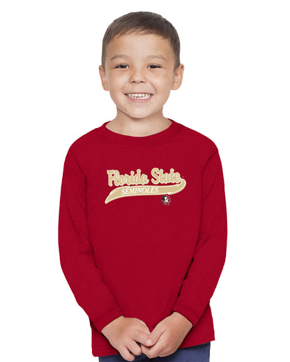 Little King NCAA Infant & Toddler Long Sleeve Tee-Varsity Logo-Team Colors