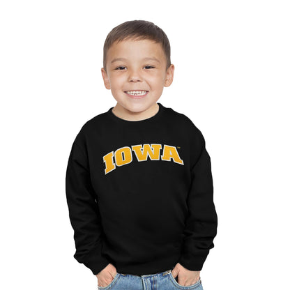 Little King NCAA Toddler Boys and Girls Crewneck Sweatshirt With Tackle Twill Letters-Team Colors