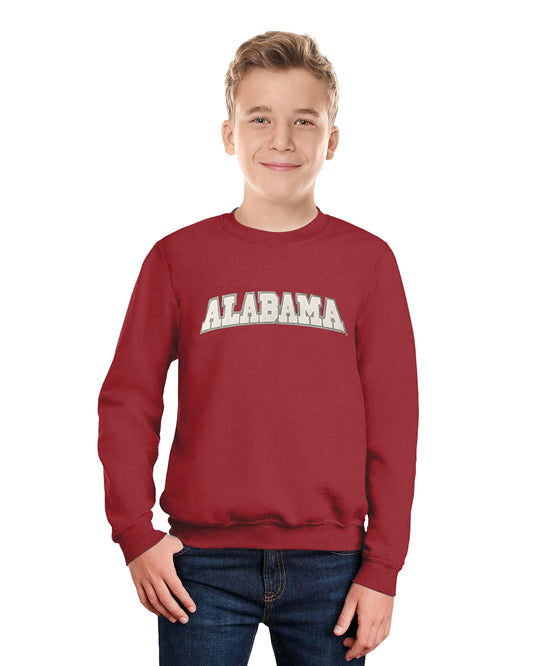 Little King NCAA Youth Boys Crewneck Sweatshirt With Tackle Twill Letters-Team Colors