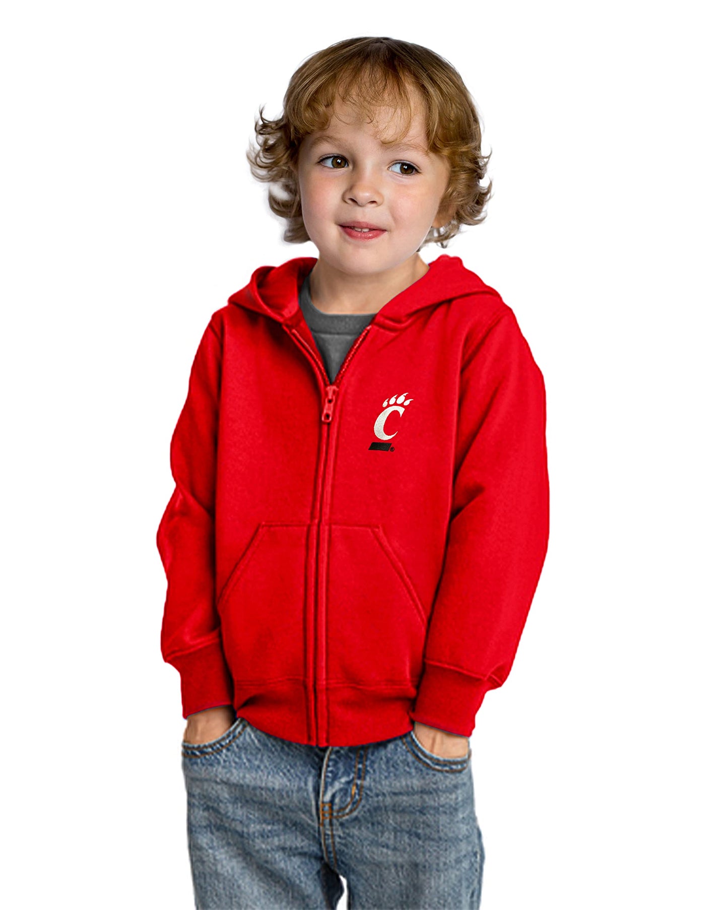 Little King NCAA Boys/Girls Toddler Full Zip Fleece Hoodie Sweatshirt with Embroidered Team Logo