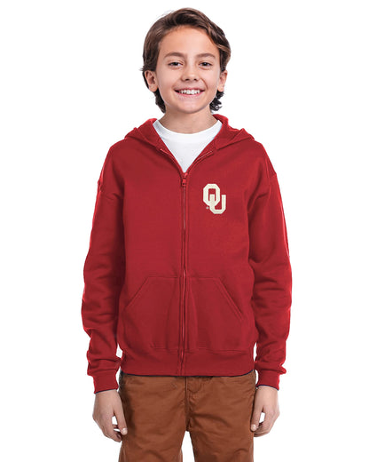 Little King NCAA Youth Boys Teen Full Zip Cotton Fleece Hoodie Sweatshirt With Embroidered Team Logo