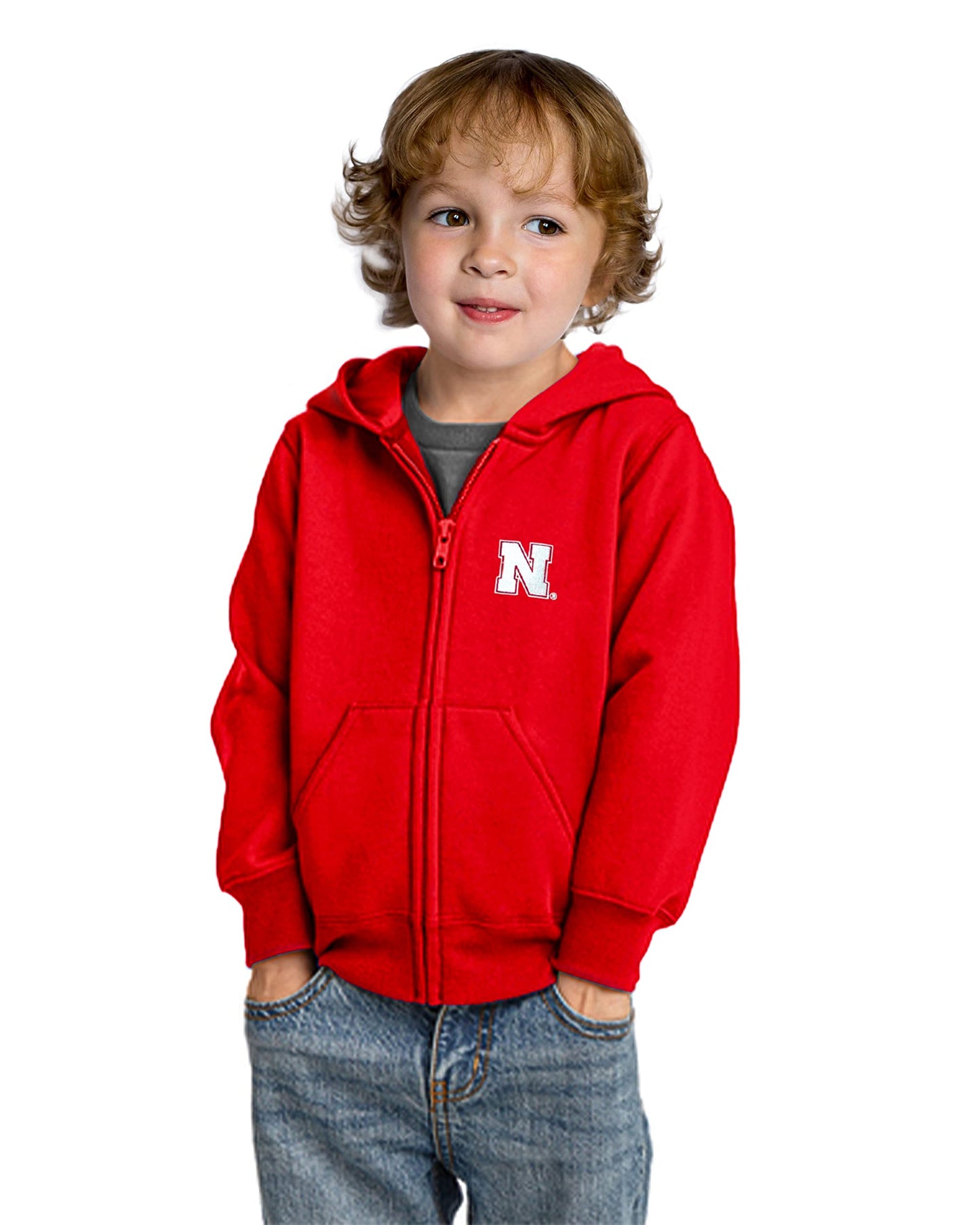 Little King NCAA Boys/Girls Toddler Full Zip Fleece Hoodie Sweatshirt with Embroidered Team Logo