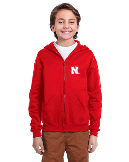 Little King NCAA Youth Boys Teen Full Zip Cotton Fleece Hoodie Sweatshirt With Embroidered Team Logo