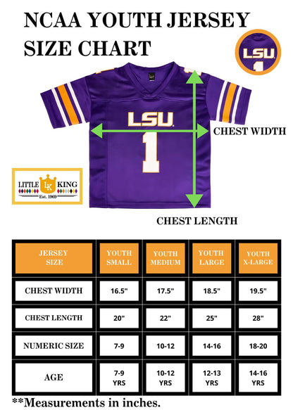 Little King NCAA Touchdown Pass Youth Teen Boys Team Football Jersey