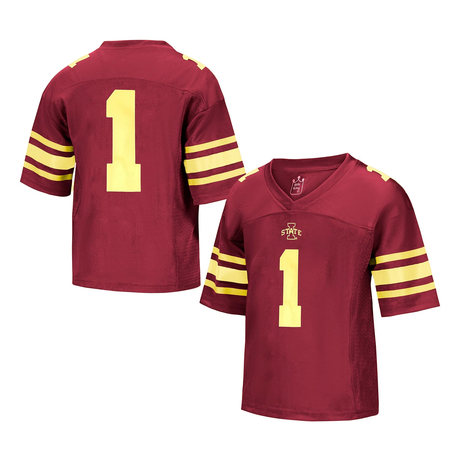 Little King NCAA -Touchdown Pass-Youth Teen Boys Team Football Jersey-Iowa State Cyclones-Cardinal #1-Youth XL