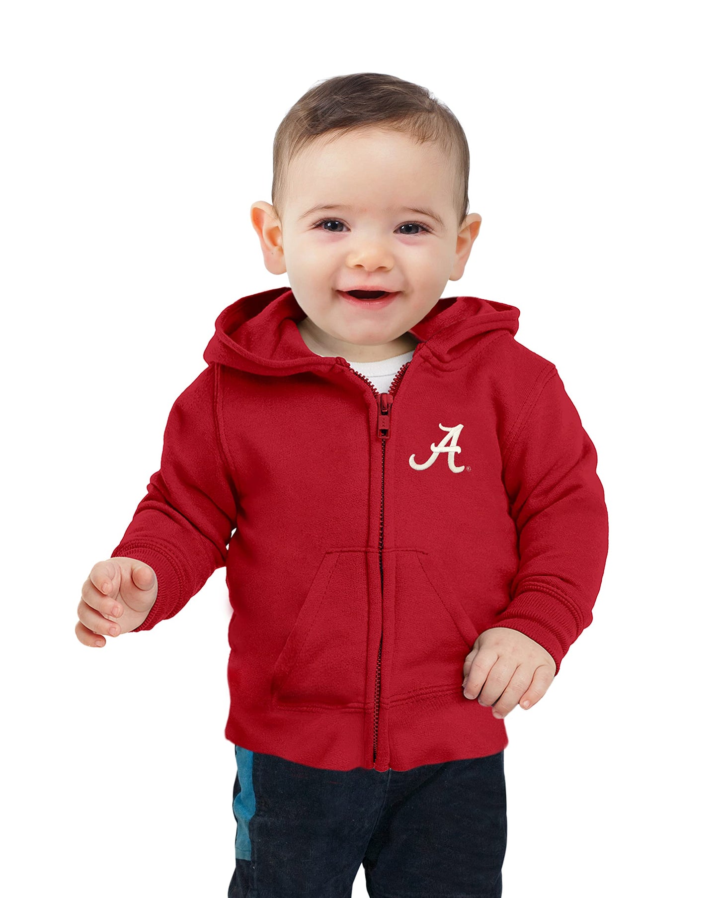 Little King NCAA Boys/Girls Infant Full Zip Cotton Fleece Hoodie Sweatshirt with Embroidered Team Logo