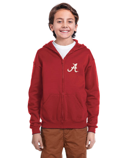 Little King NCAA Youth Boys Teen Full Zip Cotton Fleece Hoodie Sweatshirt With Embroidered Team Logo