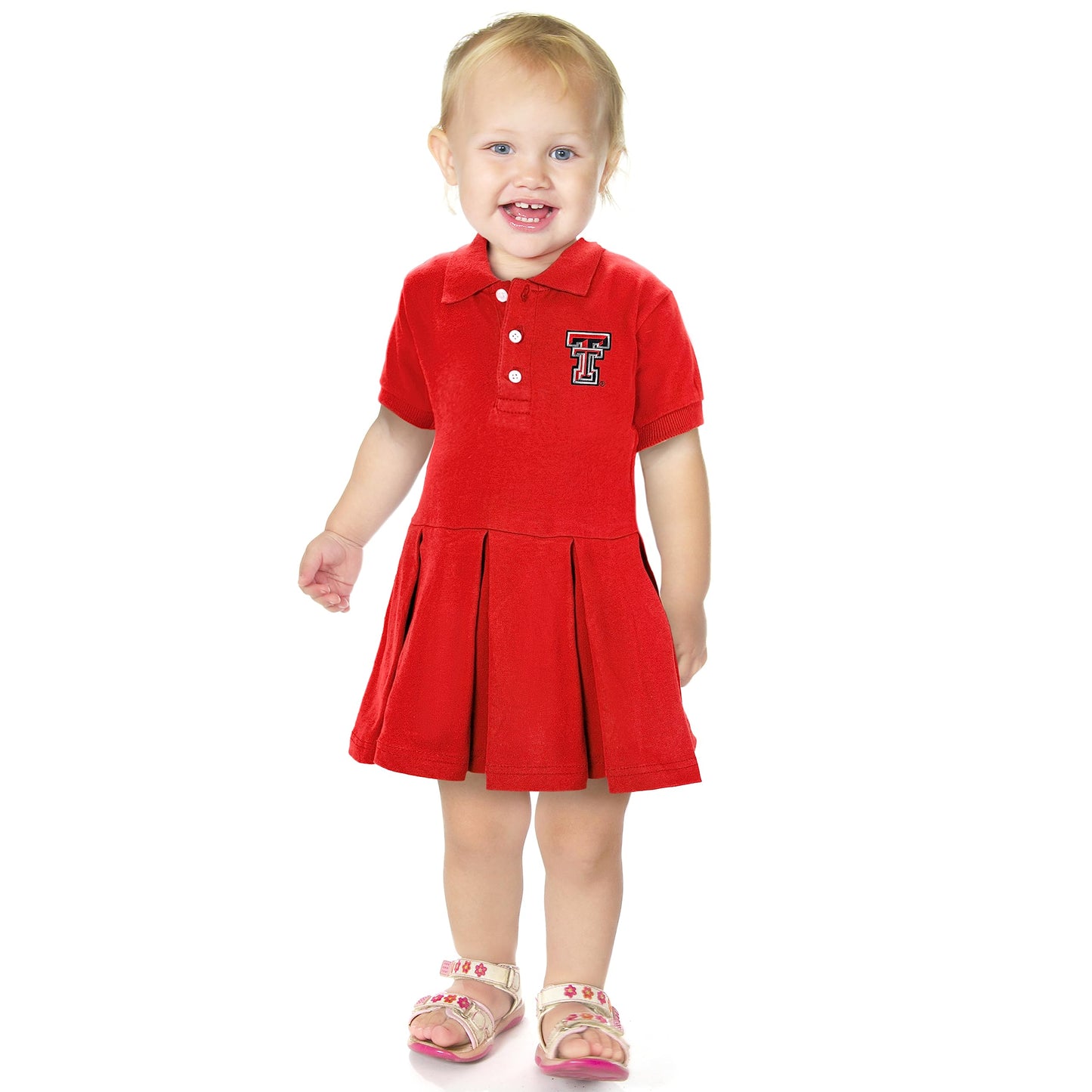 Little King NCAA Short Sleeve Infant and Toddler Girls Polo Dress-100% Cotton-Newborn and Infant