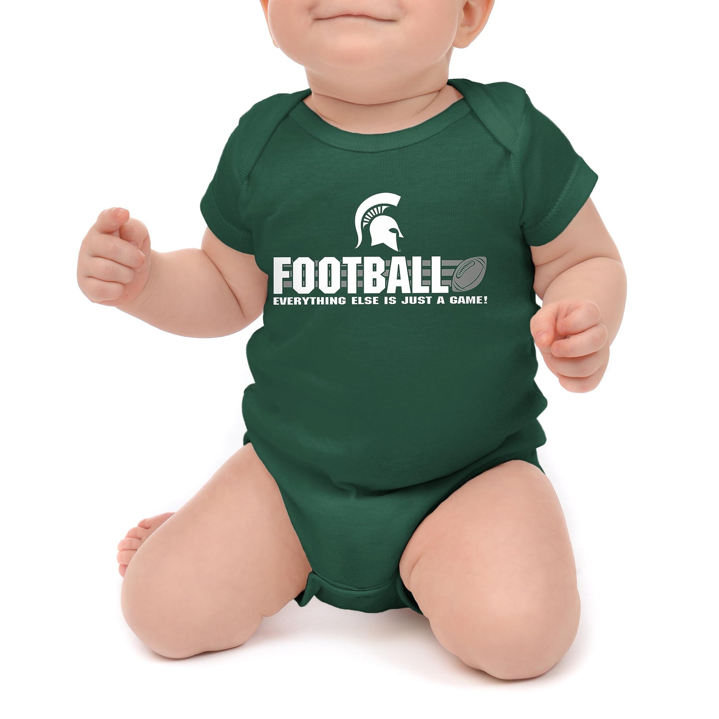 Little King NCAA Short Sleeve College Football Onesie Bodysuit-100% Cotton