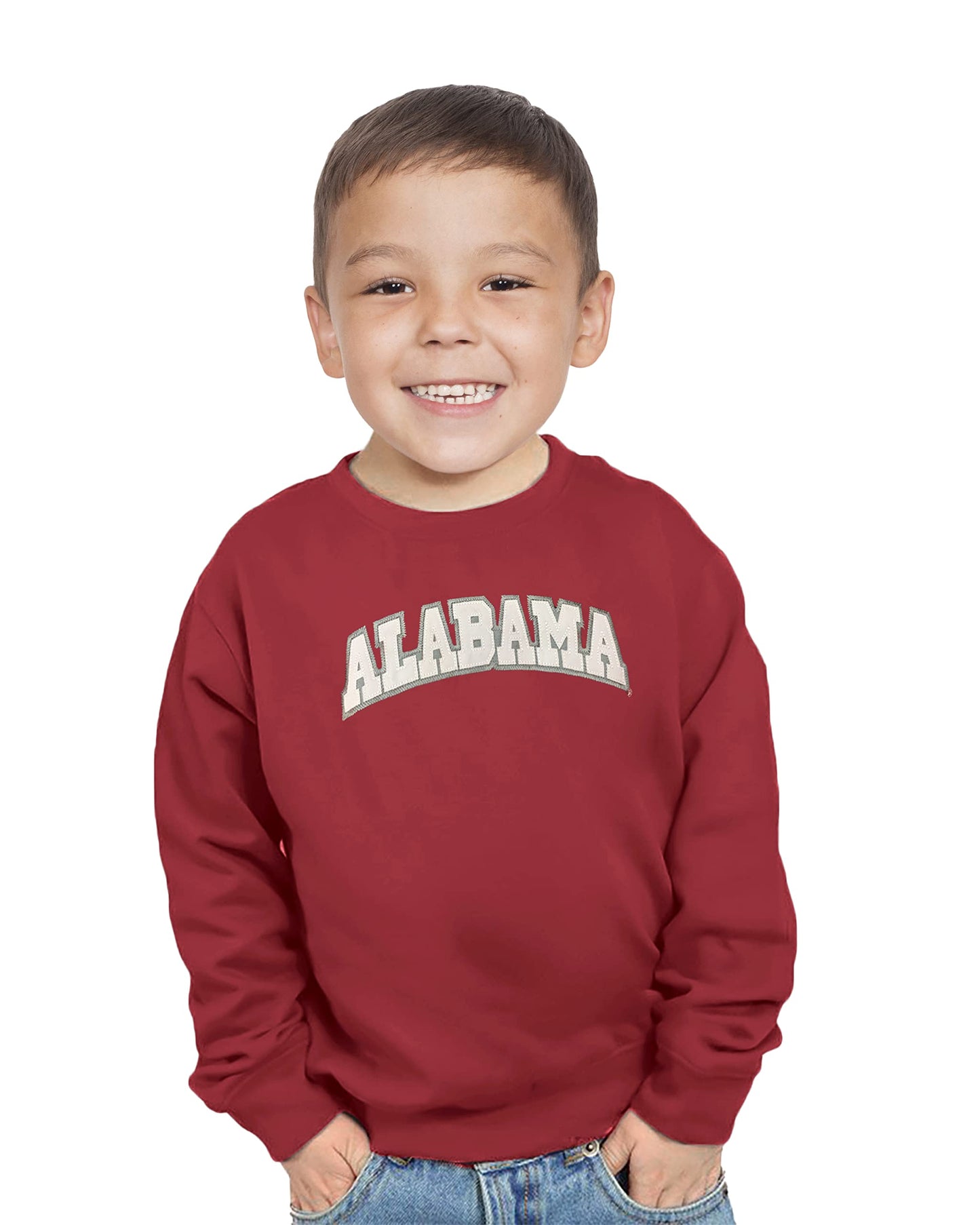 Little King NCAA Toddler Boys and Girls Crewneck Sweatshirt With Tackle Twill Letters-Team Colors