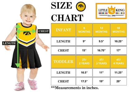 Little King NCAA Infant/Toddler Girls One Piece Team Cheer Jumper Dress