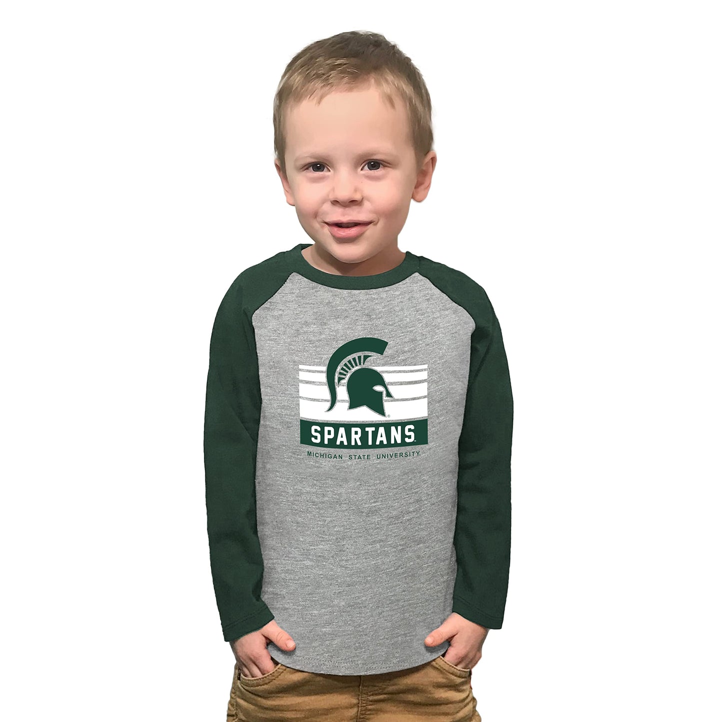 Little King NCAA Toddler Long Sleeve Raglan T Shirt-Team Logo-Team Colors