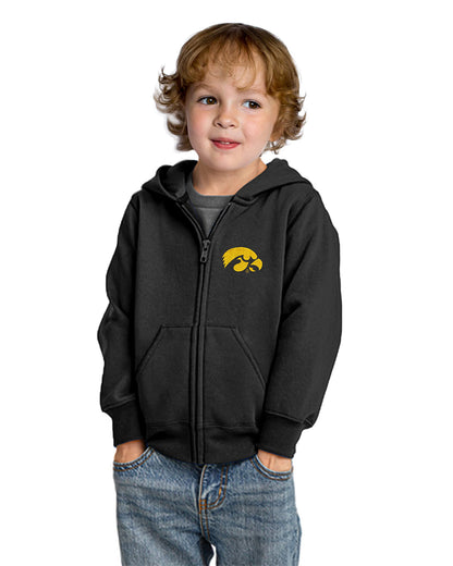 Little King NCAA Boys/Girls Toddler Full Zip Fleece Hoodie Sweatshirt with Embroidered Team Logo