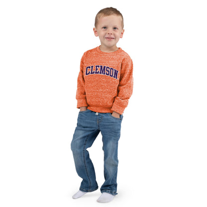 Little King NCAA Toddler Boys and Girls Crewneck Knobby Sweatshirt With Tackle Twill Letters