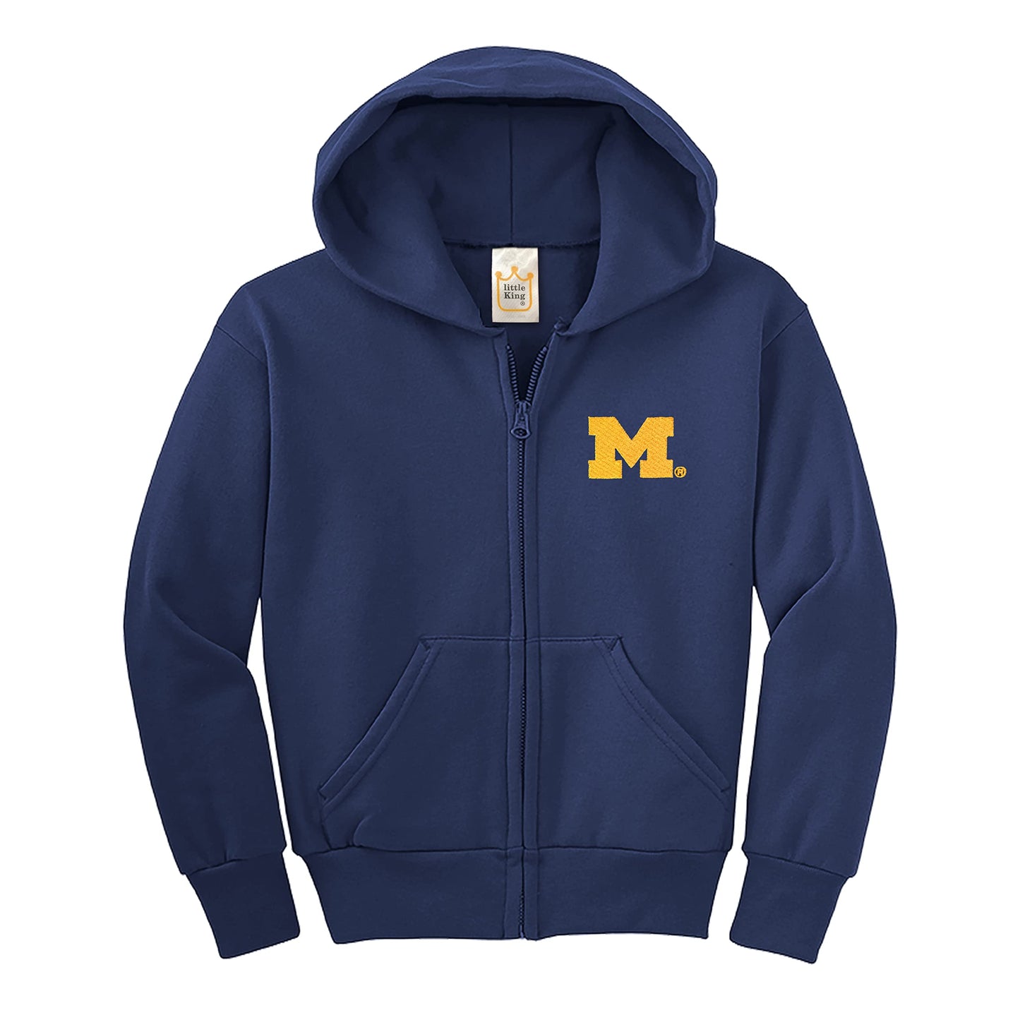 Little King NCAA Boys/Girls Toddler Full Zip Fleece Hoodie Sweatshirt with Embroidered Team Logo