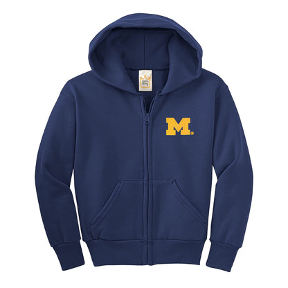 Little King NCAA Youth Boys Teen Full Zip Cotton Fleece Hoodie Sweatshirt With Embroidered Team Logo