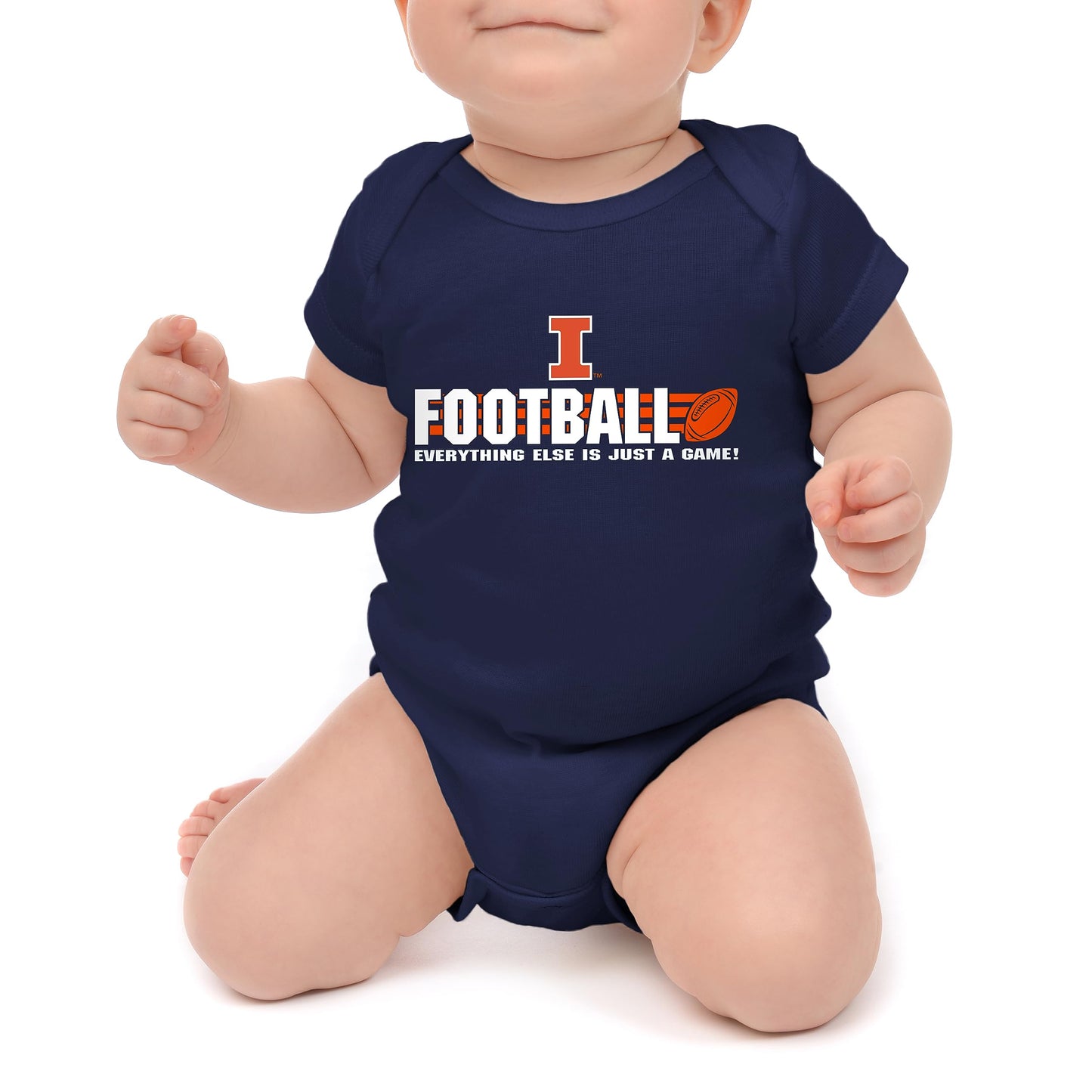 Little King NCAA Short Sleeve College Football Onesie Bodysuit-100% Cotton