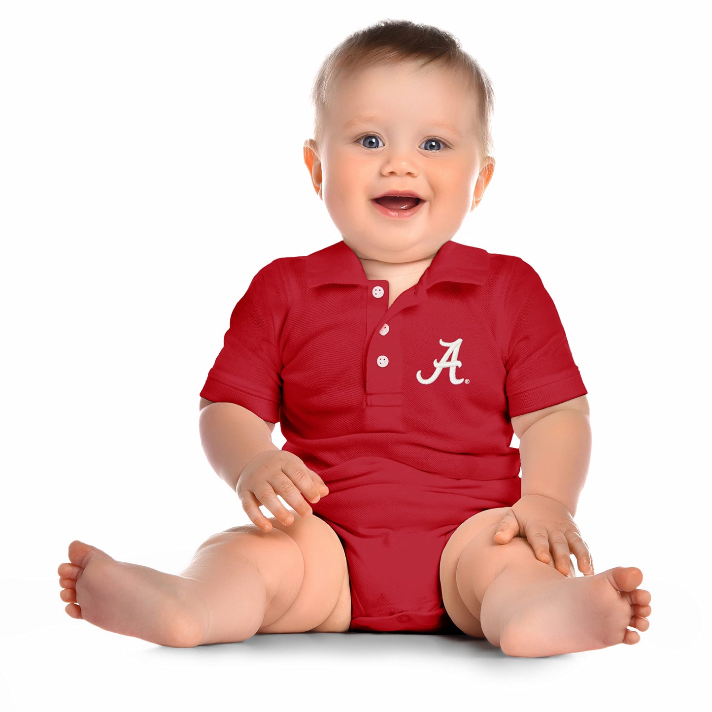 Little King NCAA Short Sleeve Polo Bodysuit Romper - Newborn and Infant Sizes