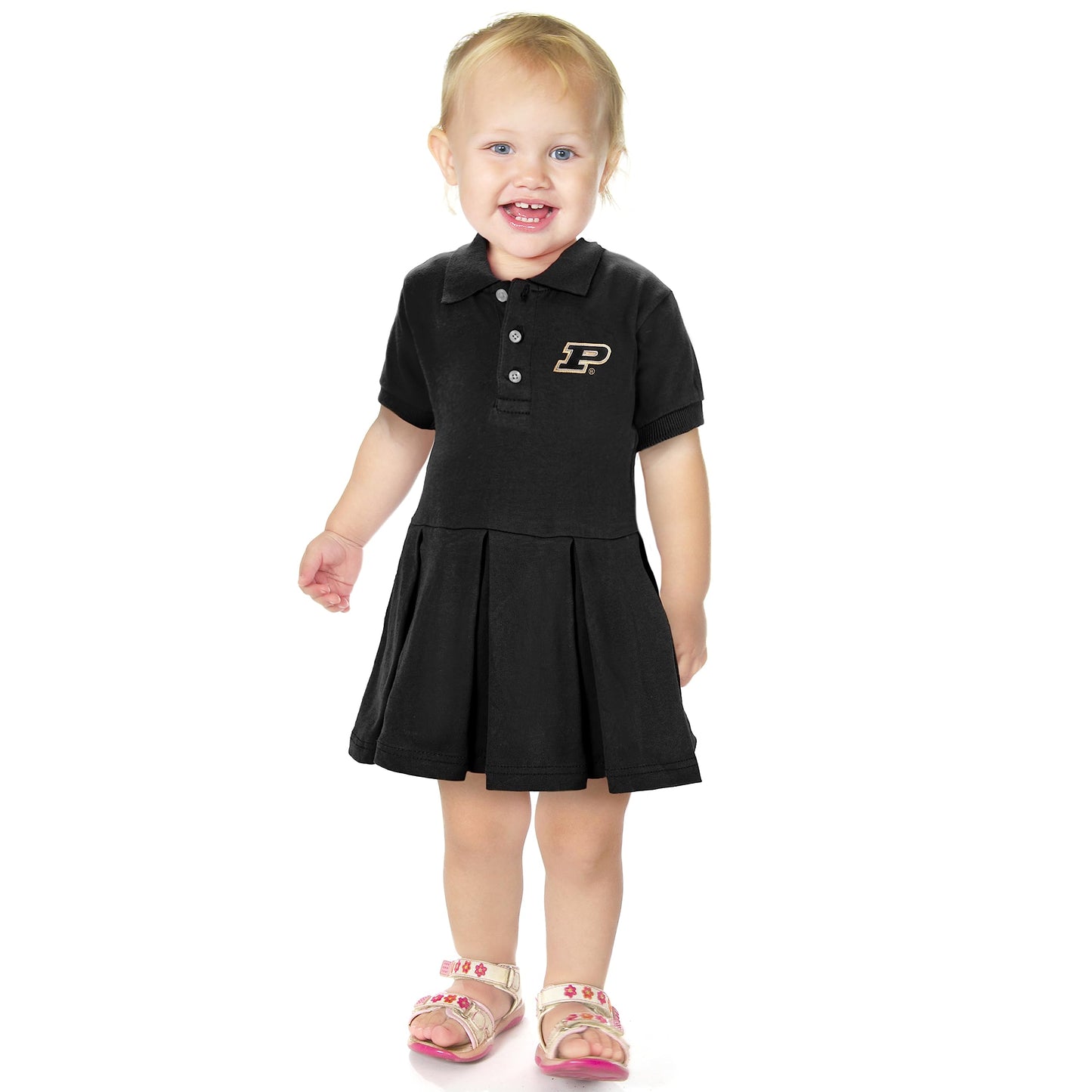 Little King NCAA Short Sleeve Infant and Toddler Girls Polo Dress-100% Cotton-Newborn and Infant