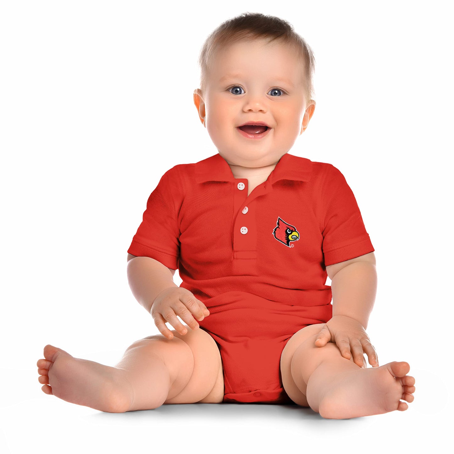 Little King NCAA Short Sleeve Polo Bodysuit Romper - Newborn and Infant Sizes