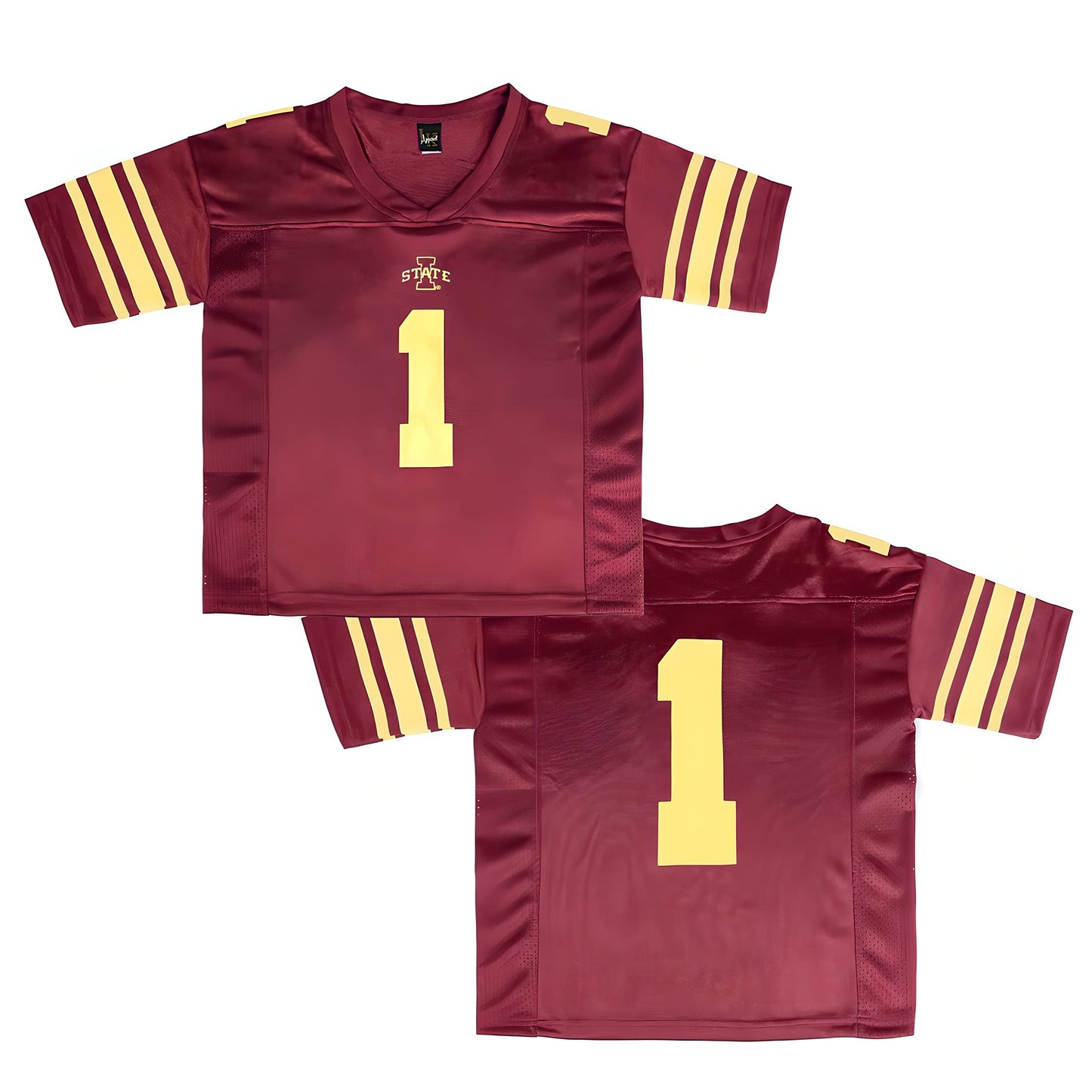 Little King NCAA -Touchdown Pass-Youth Teen Boys Team Football Jersey-Iowa State Cyclones-Cardinal #1-Youth XL