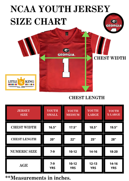 Little King NCAA -Touchdown Pass-Youth Teen Boys Team Football Jersey-Sizes Youth Small-Youth XL