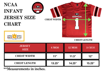 Little King NCAA Infant-Touchdown Pass-Team Football Jersey-Sizes 6 Months 12 Months 18 Months