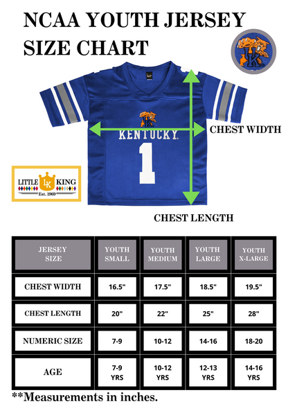 Little King NCAA Toddler-Touchdown Pass-Team Football Jersey-Sizes 2T 3T 4T 6