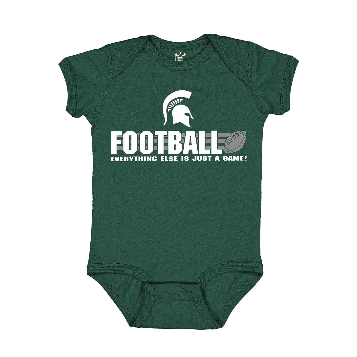 Little King NCAA Short Sleeve College Football Onesie Bodysuit-100% Cotton