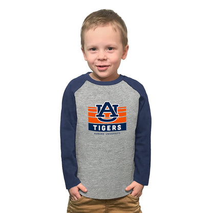 Little King NCAA Toddler Long Sleeve Raglan T Shirt-Team Logo-Team Colors