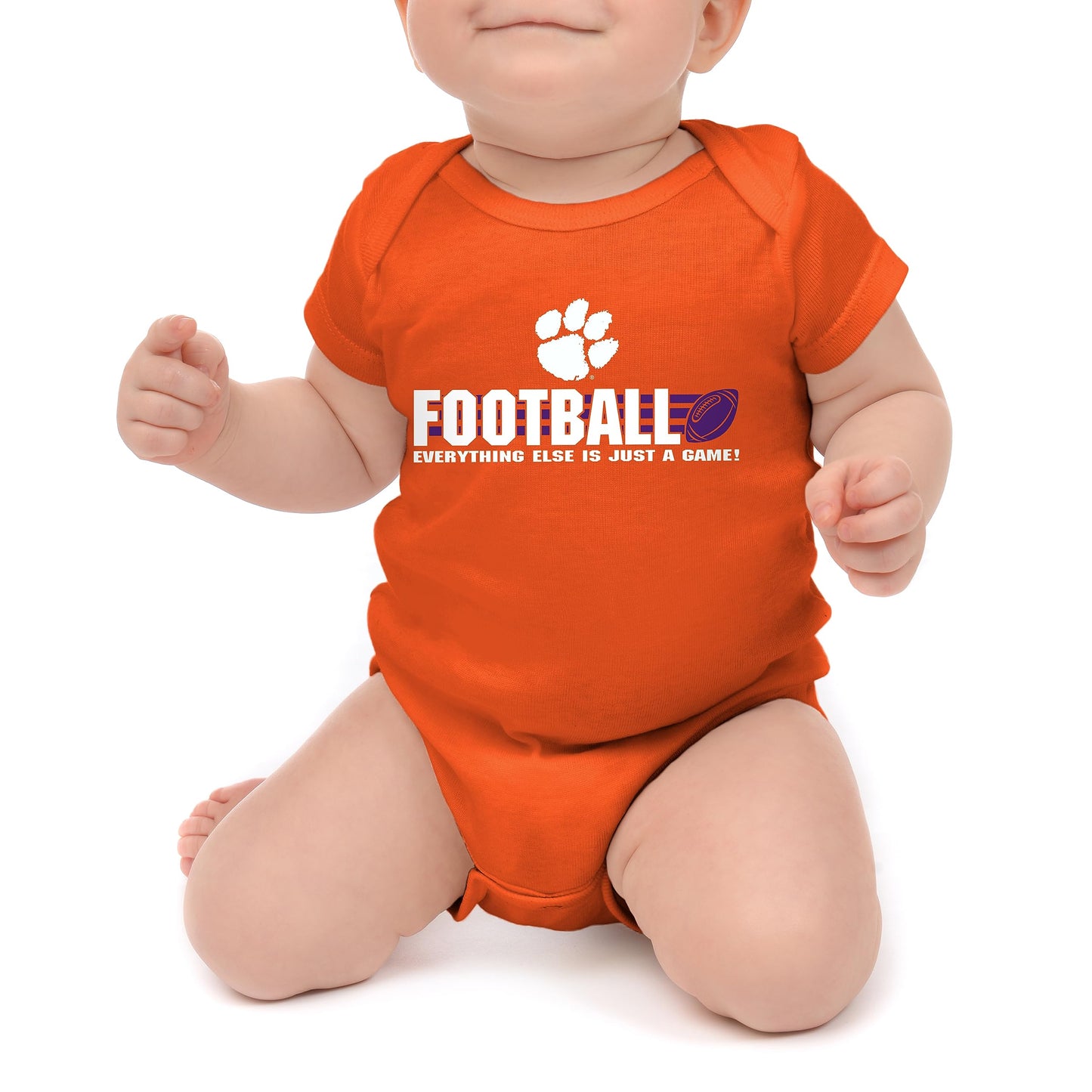 Little King NCAA Short Sleeve College Football Onesie Bodysuit-100% Cotton