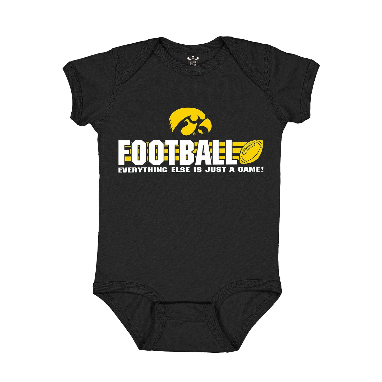 Little King NCAA Short Sleeve College Football Onesie Bodysuit-100% Cotton