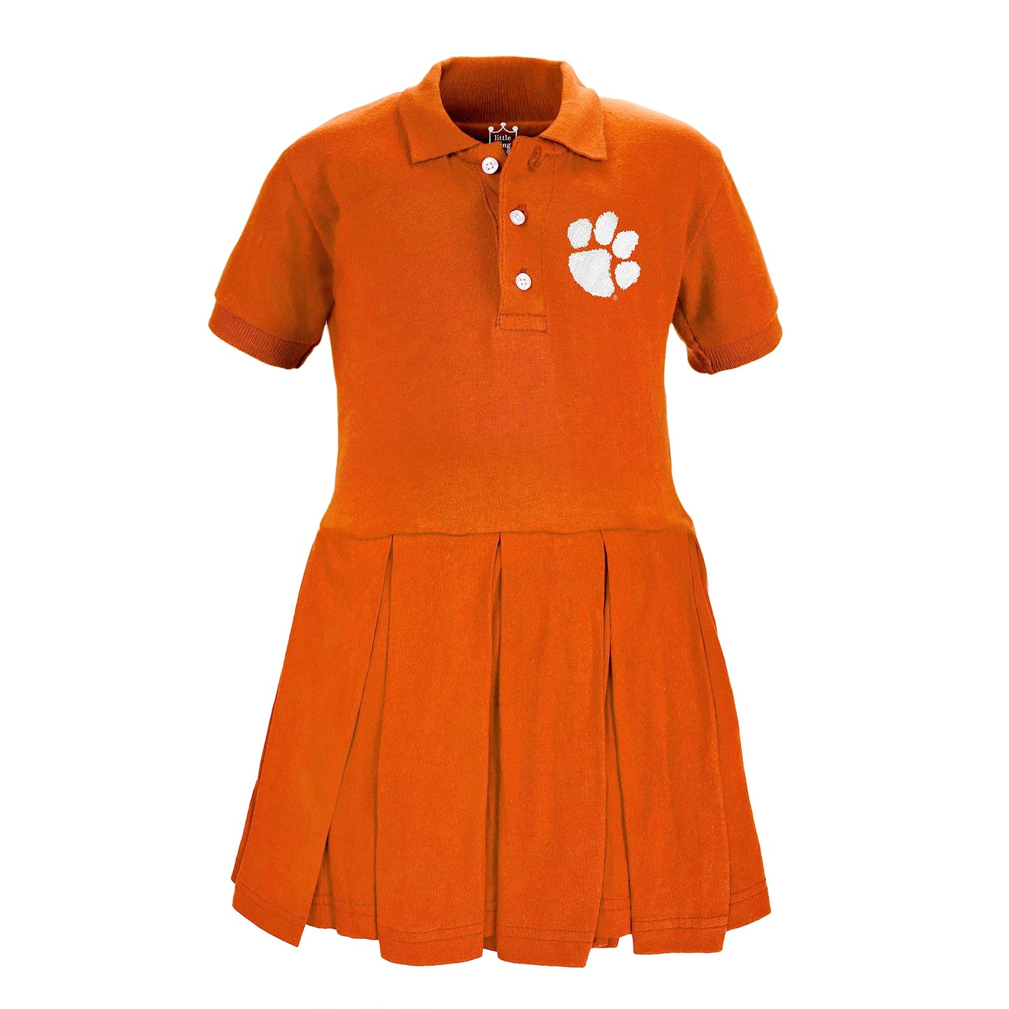 Little King NCAA Short Sleeve Infant and Toddler Girls Polo Dress-100% Cotton-Newborn and Infant