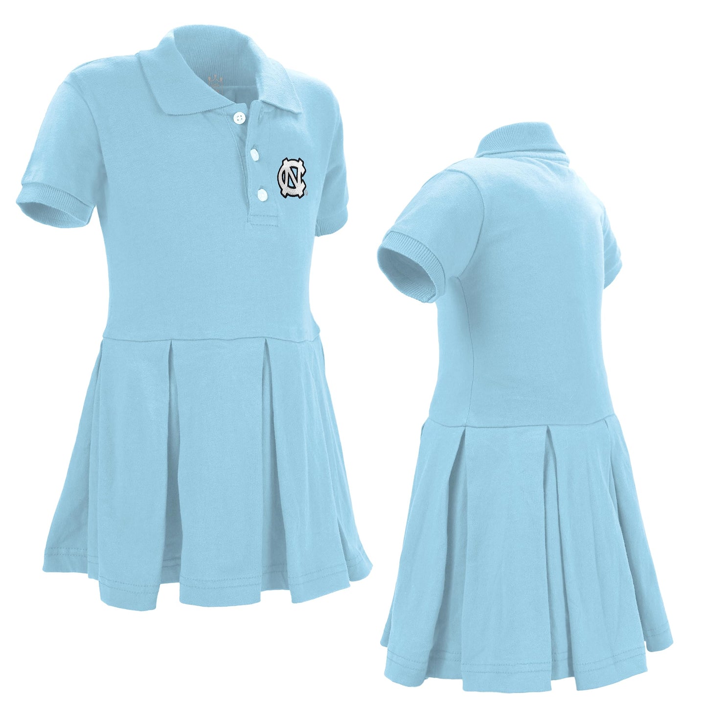 Little King NCAA Short Sleeve Infant and Toddler Girls Polo Dress-100% Cotton-Newborn and Infant