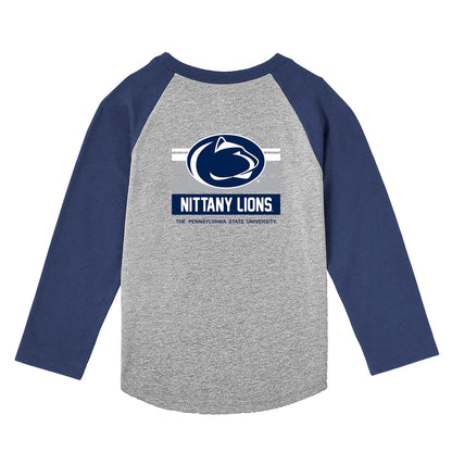 Little King NCAA Toddler Long Sleeve Raglan T Shirt-Team Logo-Team Colors